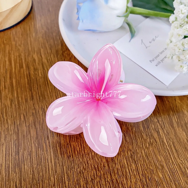 Retro 8cm Women Girls Hawaiian Flower Hair Claw Large Flower shower Clip Hair for Woman Clip Crab Shark Hair Grab Clamps Ladies Korean Accessories