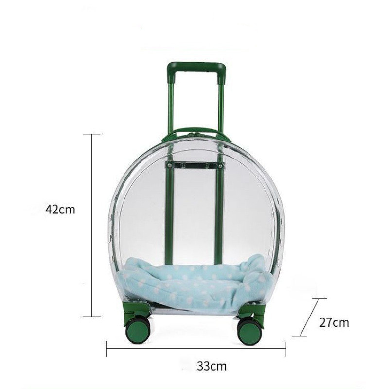 2026 transparent cat carrying case large capacity cat dog aviation case pet transparent pull rod space capsule portable outdoor bubble Draw bar box Pe