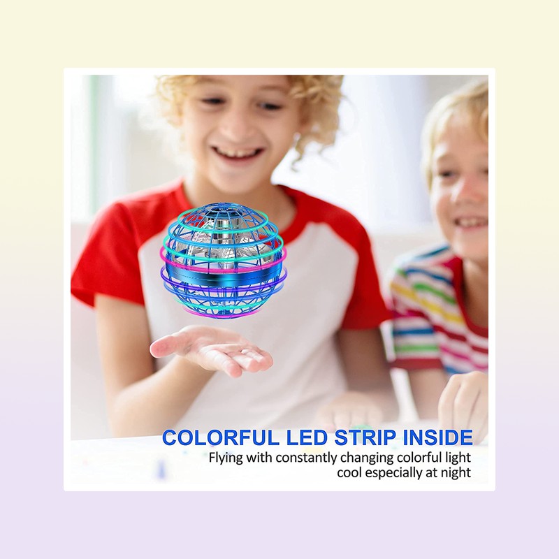 ElectricRc Aircraft Crystal Magic Ball Fly Ufo For Kid Flying Toys Hover Orb Controller Mini Drone Rgb Lights Spinner 360 Ro