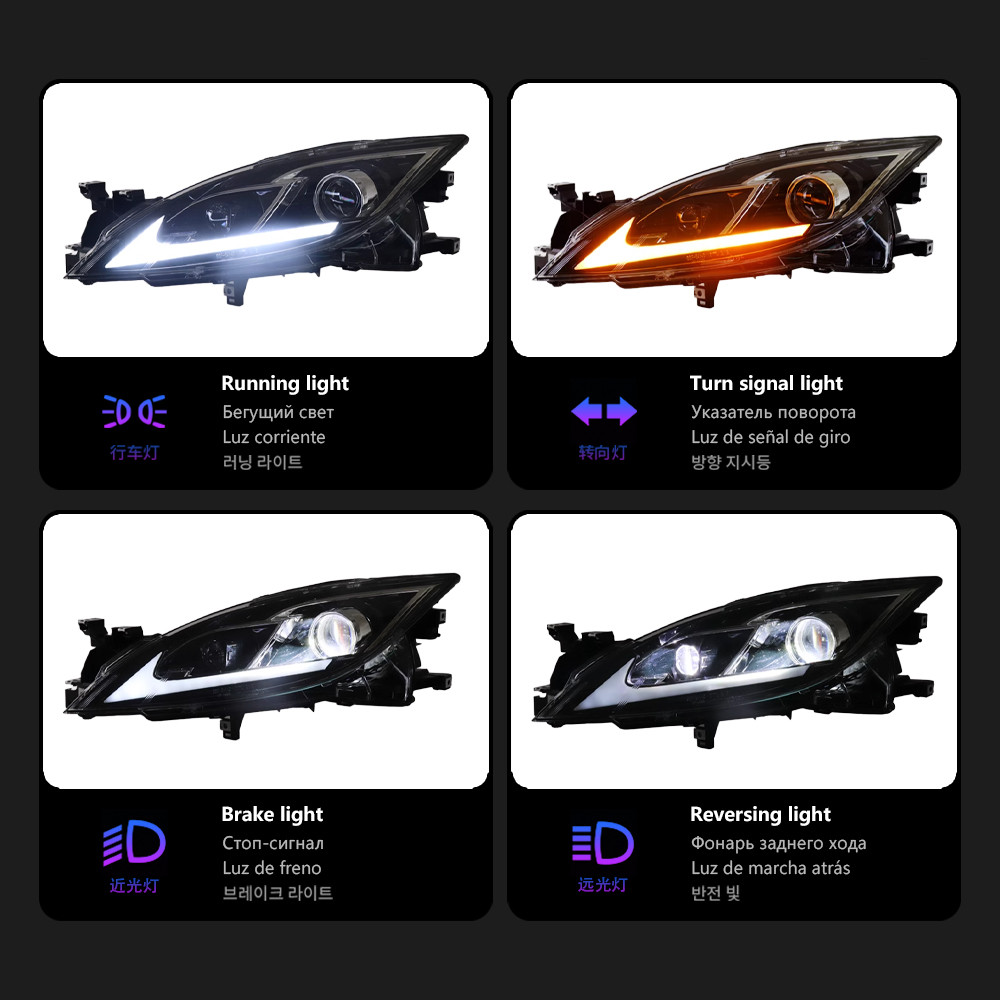 Upgrade Car Headlight for Mazda 6 ATENZA 2009-20 16 LED Signal Lights Bi LED Projector Head Lamp Auto Assembly