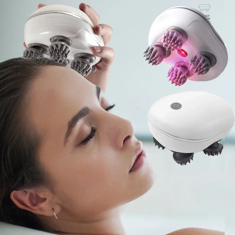 Electric Scalp Head Massager Red Light Therapy Antistress Relax Body Massage Remove Muscle Tension Tiredness Massageador Tool 240118