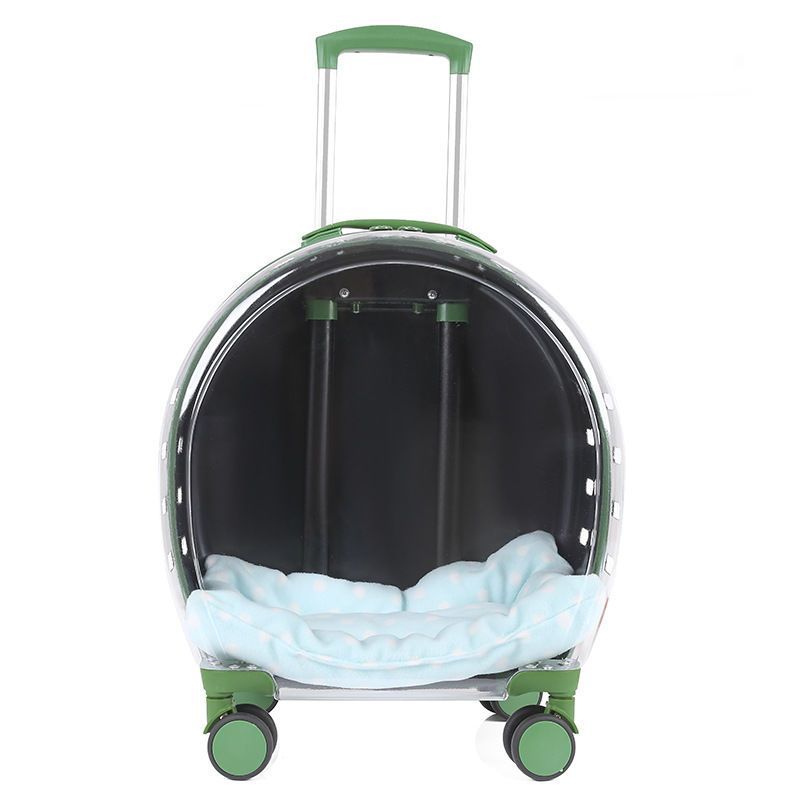2026 transparent cat carrying case large capacity cat dog aviation case pet transparent pull rod space capsule portable outdoor bubble Draw bar box Pe