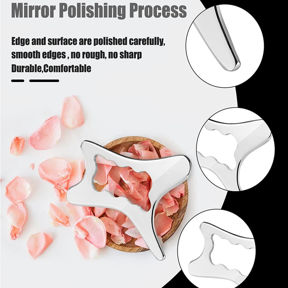 Stainless Gua Sha Tools Steel Scraping Massage Tool IASTM for Relaxing Soft Tissue Reduce Head Neck Back Pain 240118