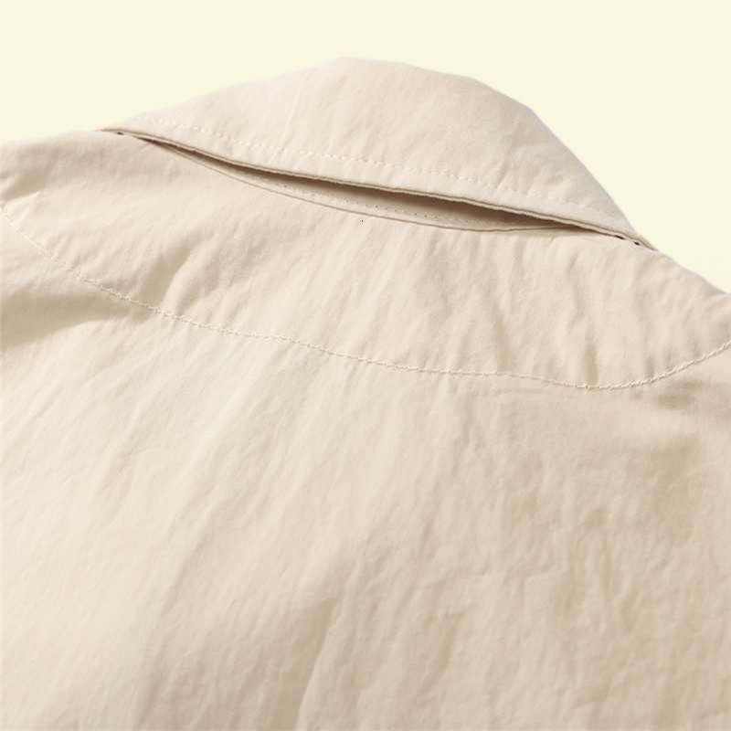 Men039s Casual Shirts Spring and Autumn 2021ss Ghost Piece Overshirt Cotton Nylon Tela Mens Street Fashion Shirt All Black Armb