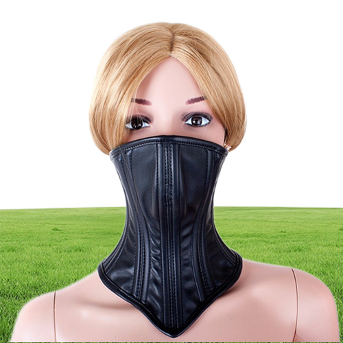 Deluxe Faux Leather Mask Collar Bondage Slave Fetish Adult Games Toy BT02937029797