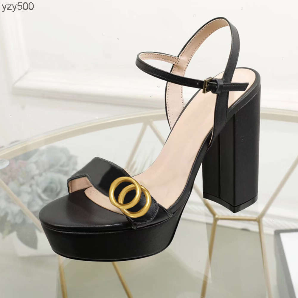 classic high heeled sandals party 100 leather women dance shoe designer cowhide sexy i gg r c shoes s heels 10cm lady metal belt buckle thick woman v guccily gucciis ZARQ