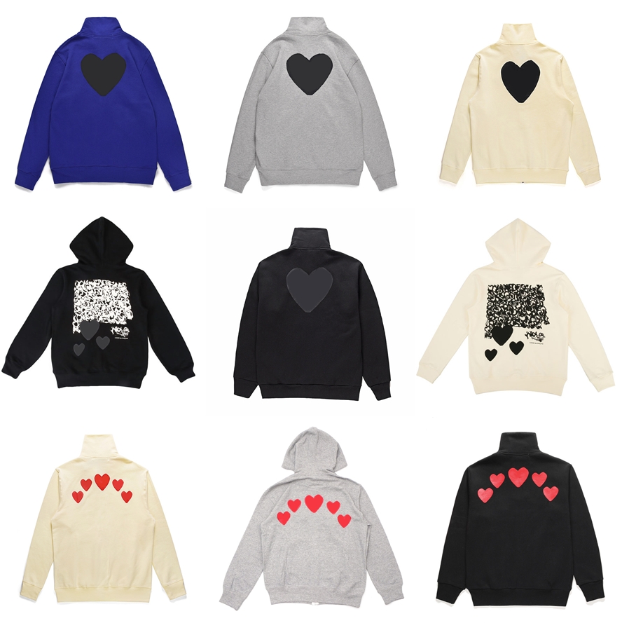 Mens hoodies sweatshirts play embroidered Long Sleeve Hooded Fashion Brand Star Same Cotton Large Red Heart Sweater Long Coupl Bowling Sport rt