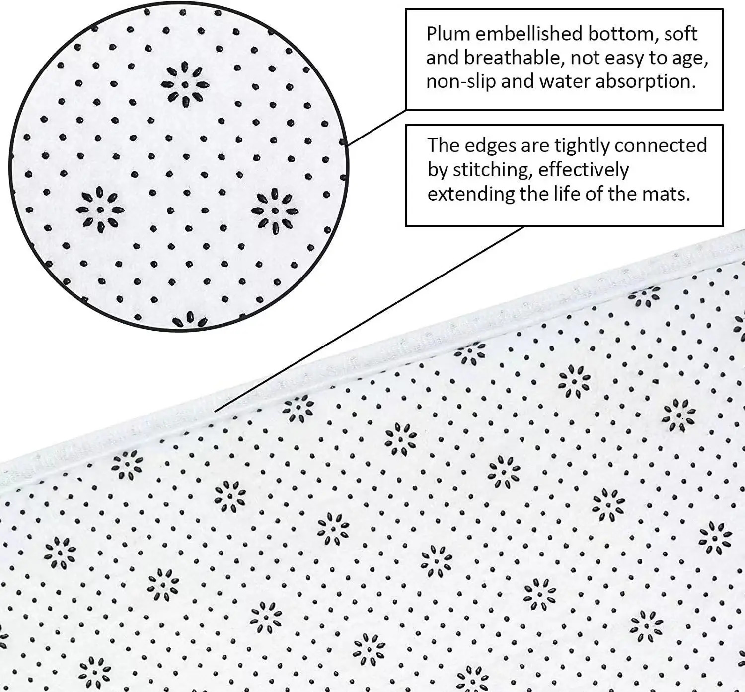 Marble Textured Bath Mat Black White Bathroom Rugs Flannel Anti-Slip Home Decor Bathroom Accessories Sets Floor Doormat Carpet 240122