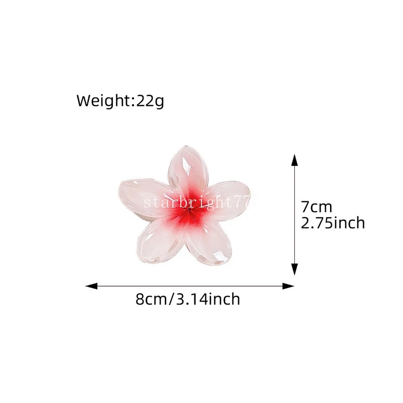 Retro 8cm Women Girls Hawaiian Flower Hair Claw Large Flower shower Clip Hair for Woman Clip Crab Shark Hair Grab Clamps Ladies Korean Accessories