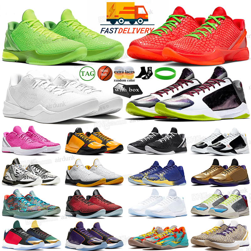 with box Reverse Grinch 6 Men Basketball Shoes Mambacita 8 What The Triple White Big Stage Chaos 5 Protro Bruce Lee Del Sol Mens Sports Trainers Outdoor Sneakers