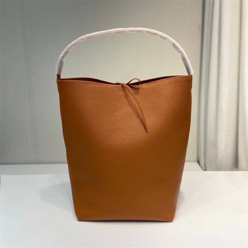 Bucket Women Shoulder PU Leather Tote Large Capacity Designer Handbags Underarm Bag - Black, Brown, White