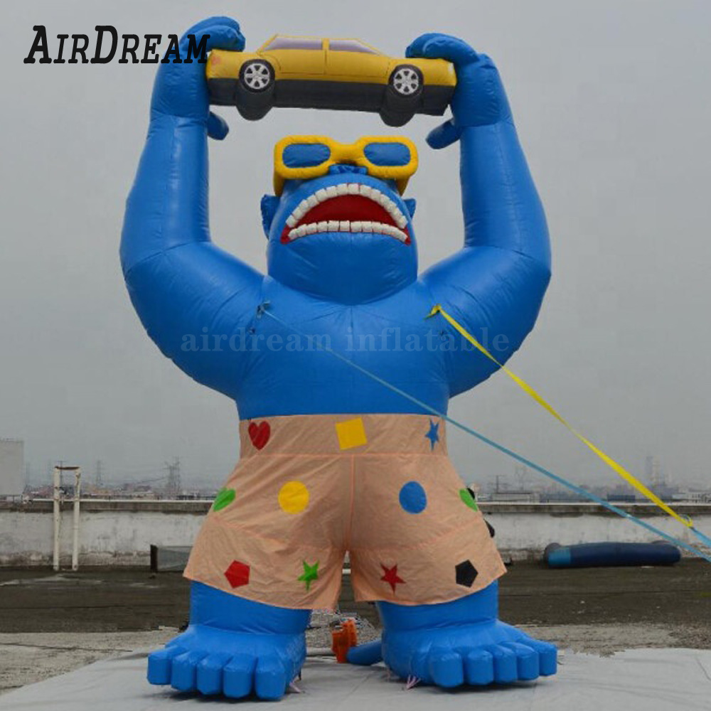 wholesale High Quality Outdoor Promotion Car wash Inflatable Gorillas kingkong balloon 4/6/8m height For Advertising 004