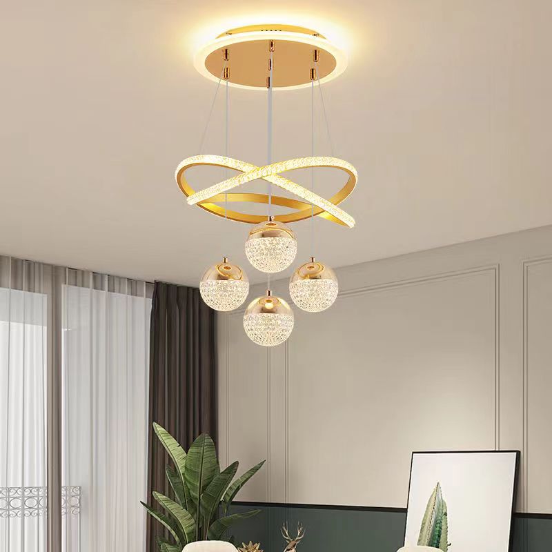 Nordic LED Chandelier Lamp Black Gold Ceiling Chandelier Living Room Dining Bedroom Restaurant Indoor Home Luminaria Light