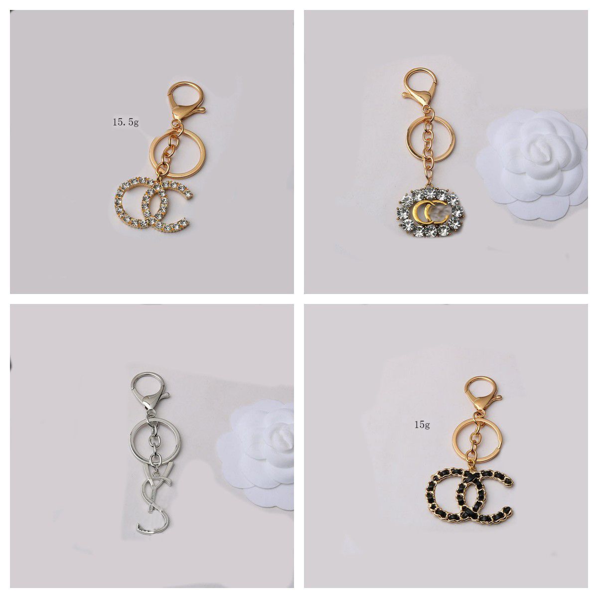 Designer Letter Keychain Brand Designers Keychains Metal Holder Car Keyrings Key Chain Fashion Accessories 18style