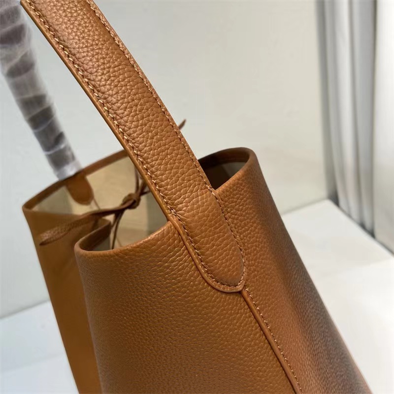 Bucket Women Shoulder PU Leather Tote Large Capacity Designer Handbags Underarm Bag - Black, Brown, White