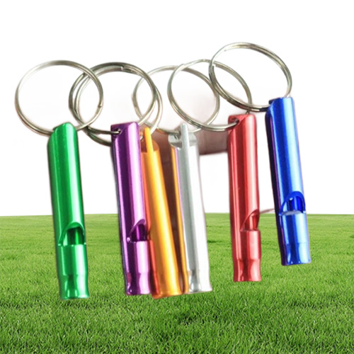 Metal Whistle Keychains Portable Self Defense Keyrings Rings Holder Car Key Chains Accessories Outdoor Camping Survival Mini Tools