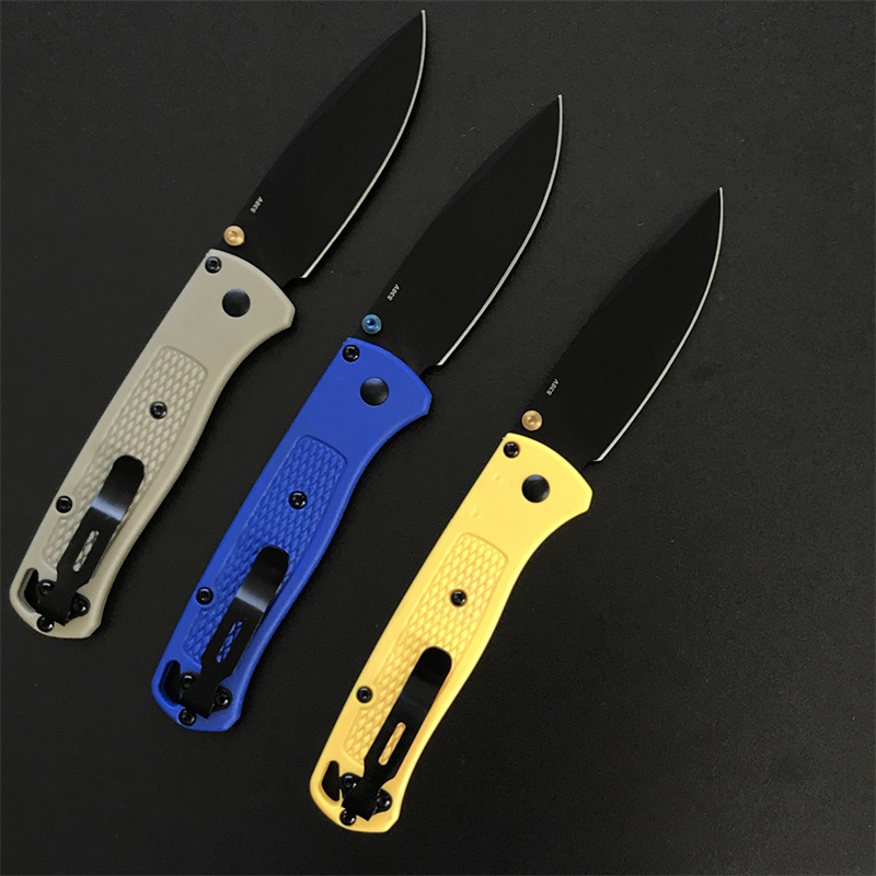 Outdoor 535 Folding Knife 3.24 S30V Satin Plain Blade Polymer Handle Camping safety defense Knives