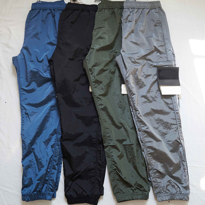Brand Designers Stone Metal Nylon Pocket Embroidered Badge Casual Trousers Thin Reflective Island Pants Size fallow M-2XL
