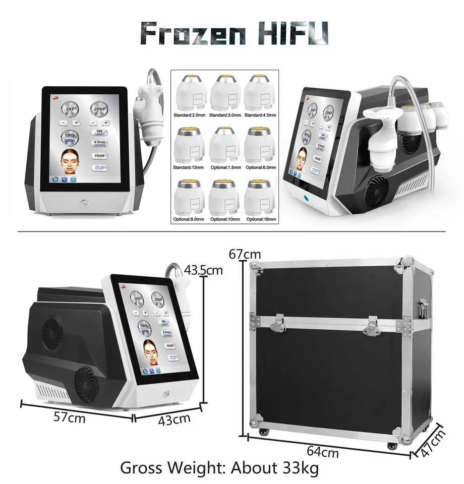 New ICE HIFU Machine newst Technology cold painless 62000 Shots Ultrasound Face Lifting powerful SMAS Anti-aging device Wrinkle Removal Beauty Equipme