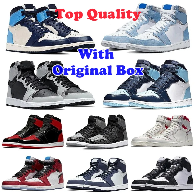 High Quality Jumpman 1 basketball shoes UNC University Blue Court Purple Shadow Top 3 Hyper Royal Dark Mocha Sliver Toe Taxi Denim Bordeaux Georgetown Pollen