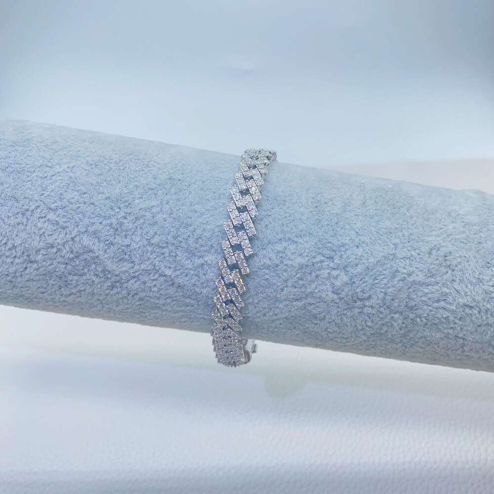 Gra Certificate Moissanite Diamond 10mm Wide 925 Sterling Silver Miami Cuban Link Chain Bracelet for Mens Hip Hop Jewelry