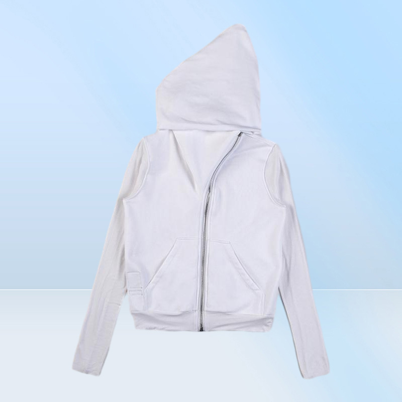 Men039s Hoodies Wizard Hat Oblique Zipper Punk Rock Hiphop Streetwear Gothic Style Diagonal Zip Up Black Cloak Hoodie Jacket Fo