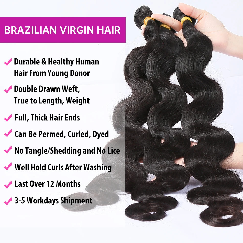 30 40 inch Body Wave Brazilian Human Hair Weave Bundles Water Wave Raw Virgin Remy Doule Drawn Wholesale Natural Tissage 240118