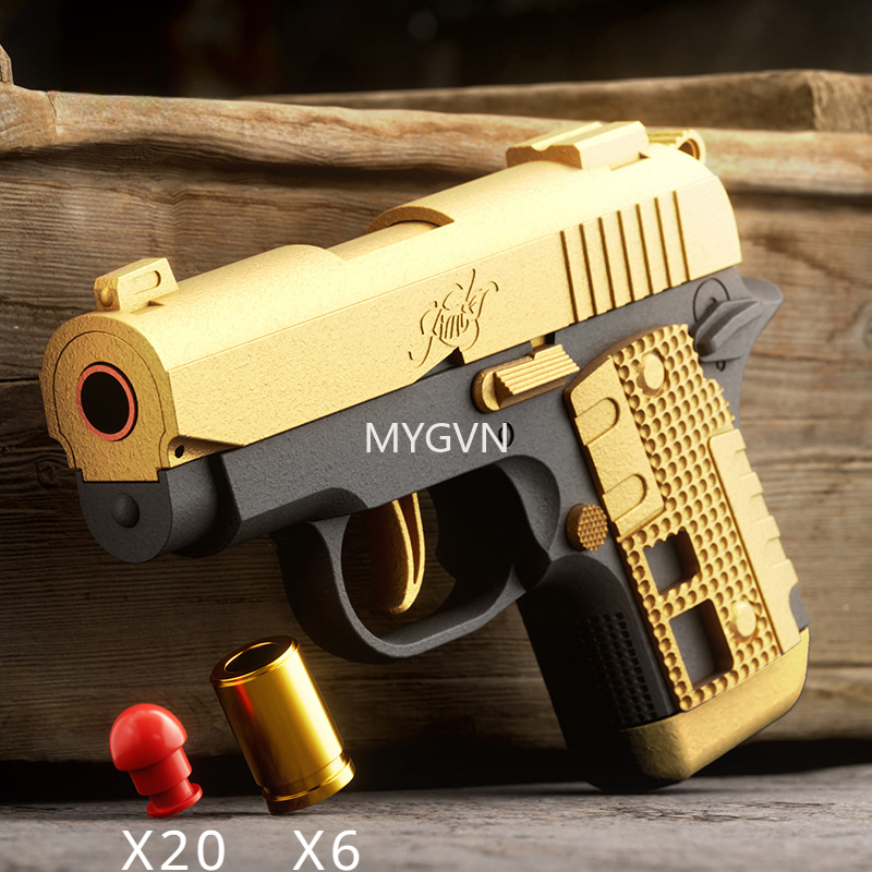 Small Size M1911 Shell Ejected Toy Gun Continous Firing Blaster Manual Soft bullets Pistols Empty Hang Up Cs Outdoor prop