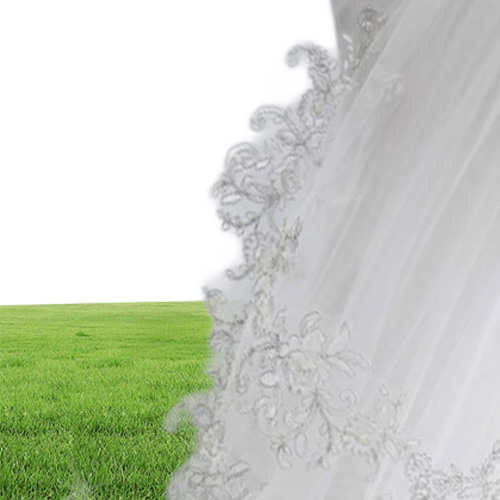 Women039s 2 Tier Spark Bridal Pearl Wedding Veil With Comb New Lace Edge Short Bridal Veil Fashion Elbow Length Wedding Accesso