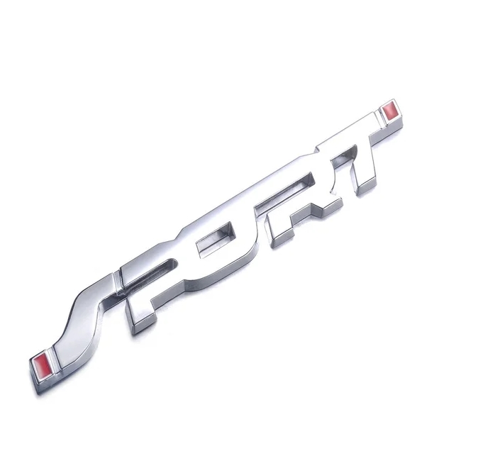 Metal 3D Chrome Black Auto Car Trunk Racing Sport Word Letter Logo Emblem Badge Decal Sticker