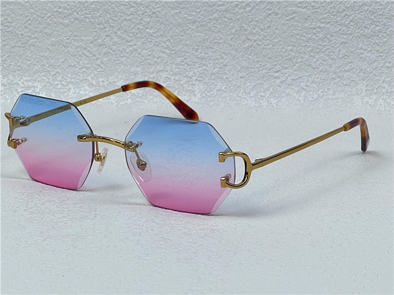 Sunglasses new retro Piccadilly irregular crystal cut lens eyewear 0118 frameless fashion avant-garde design uv400 light-colored decorative glasses