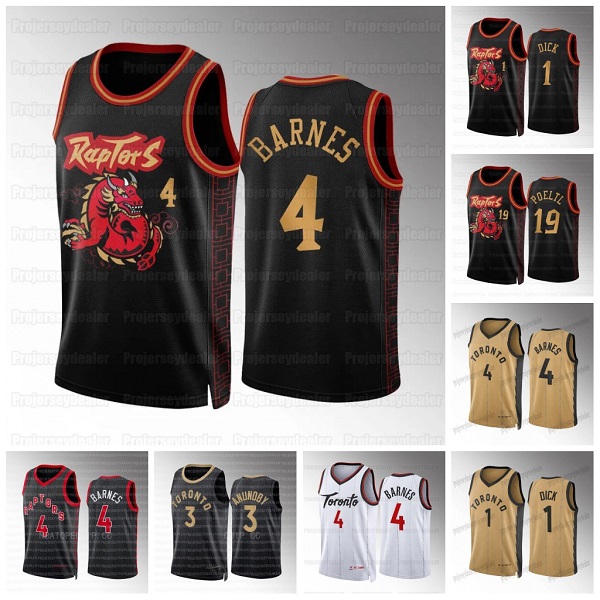 Gradey 1 Dick Toronto 2024 Lunar New Year Basketball Raptors Jersey Pascal 43 Siakam Fred 23 VanVleet OG 3 Anunoby Gary 33 Trent Jr. Scottie 4 Barnes Stitched