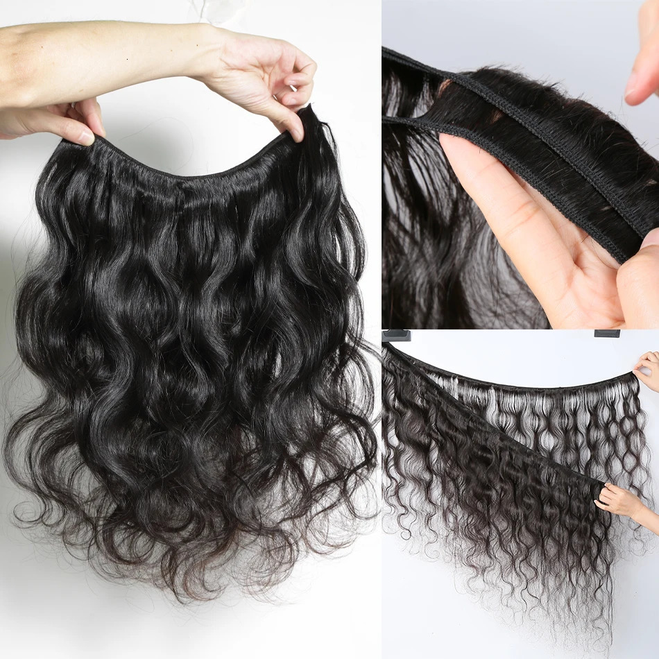 30 40 inch Body Wave Brazilian Human Hair Weave Bundles Water Wave Raw Virgin Remy Doule Drawn Wholesale Natural Tissage 240118