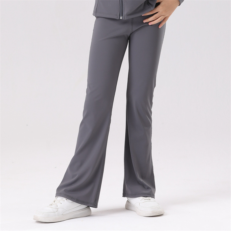 kids Yoga Flared Pant Push Up Fitness Soft Girls High Waist Align legging Hip Lift Elastic Sports Pants Seamless Y186