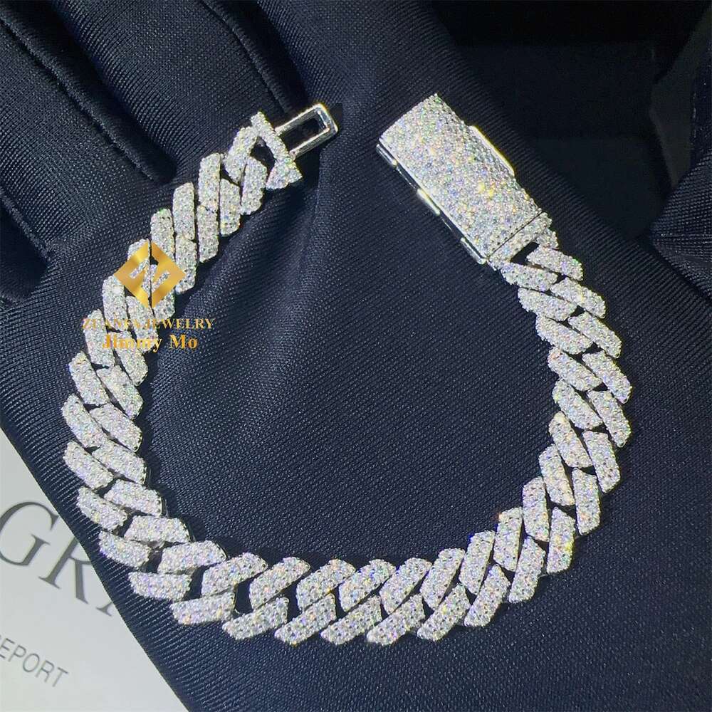 Best Selling 8mm Two Rows Iced Out Man Hip Hop Jewelry Gra Certificates Pass Diamond Tester Vvs1 Moissanite Cuban Link Chain Men