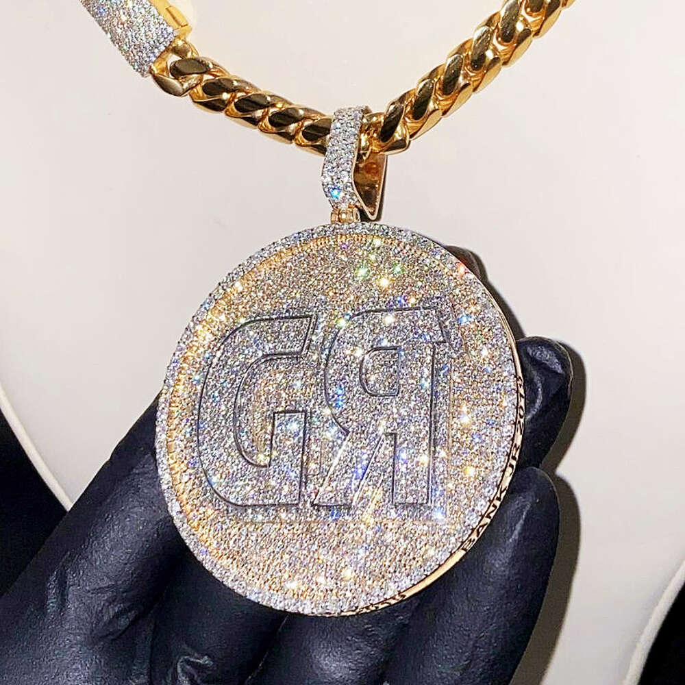 Buss Down Iced Fully Vvs Moissanite Diamond Men Sterling Large Silver Pendant Custom Hip Hop