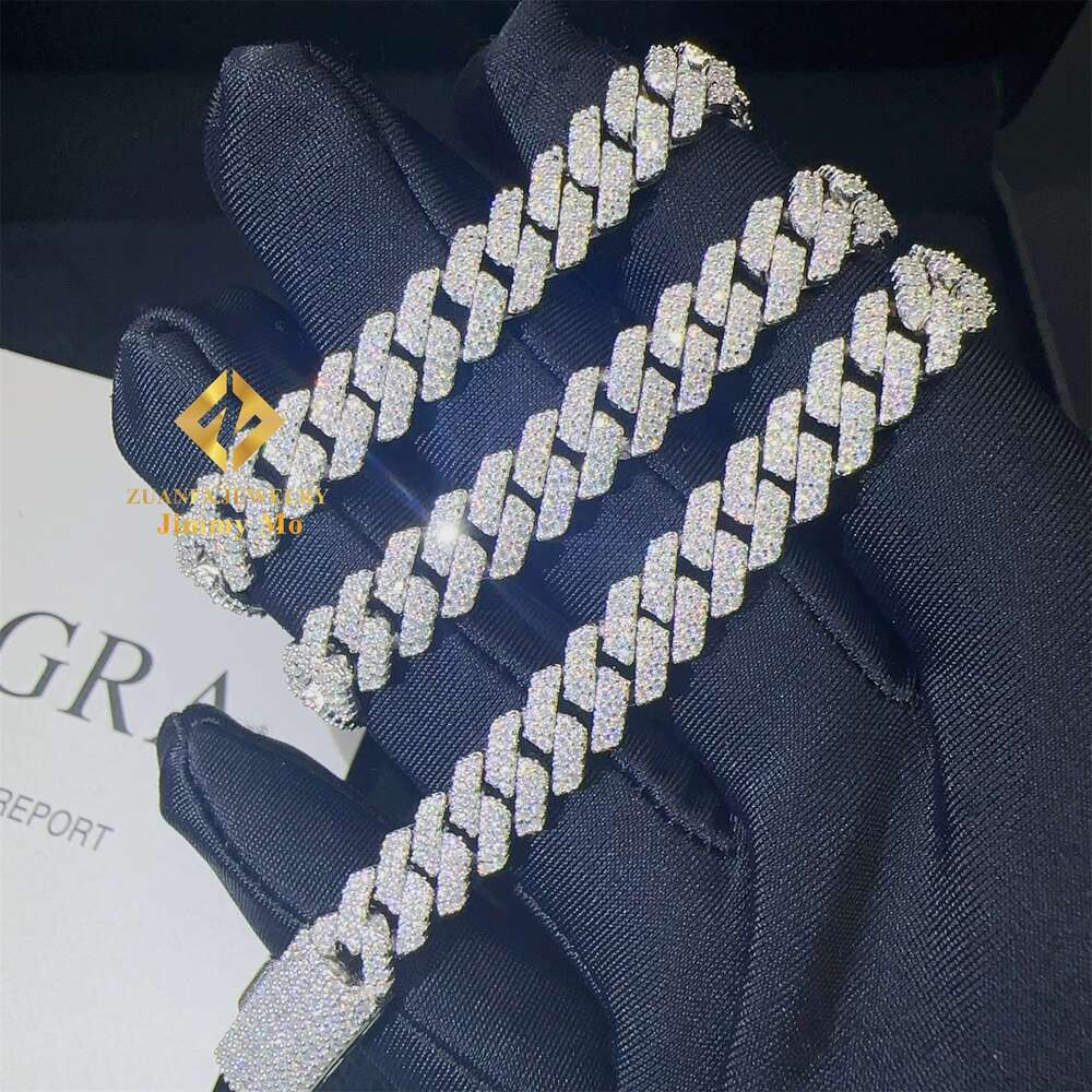Best Selling 8mm Two Rows Iced Out Man Hip Hop Jewelry Gra Certificates Pass Diamond Tester Vvs1 Moissanite Cuban Link Chain Men