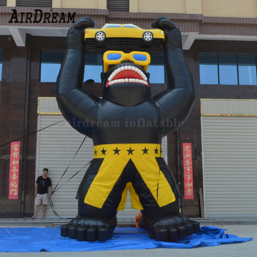 wholesale High Quality Outdoor Promotion Car wash Inflatable Gorillas kingkong balloon 4/6/8m height For Advertising 004