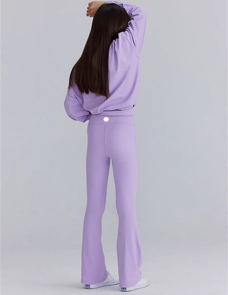 kids Yoga Flared Pant Push Up Fitness Soft Girls High Waist Align legging Hip Lift Elastic Sports Pants Seamless Y186