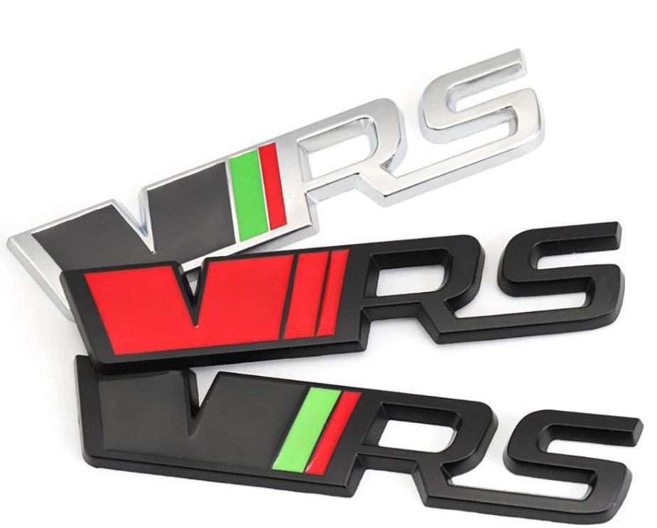 Metal VRS Logo Emblem Badge Car Styling Trunk Body Grills Badge For Skoda Octavia Kamiq Kodiaq Karoq RS Superb Fabia Rapid