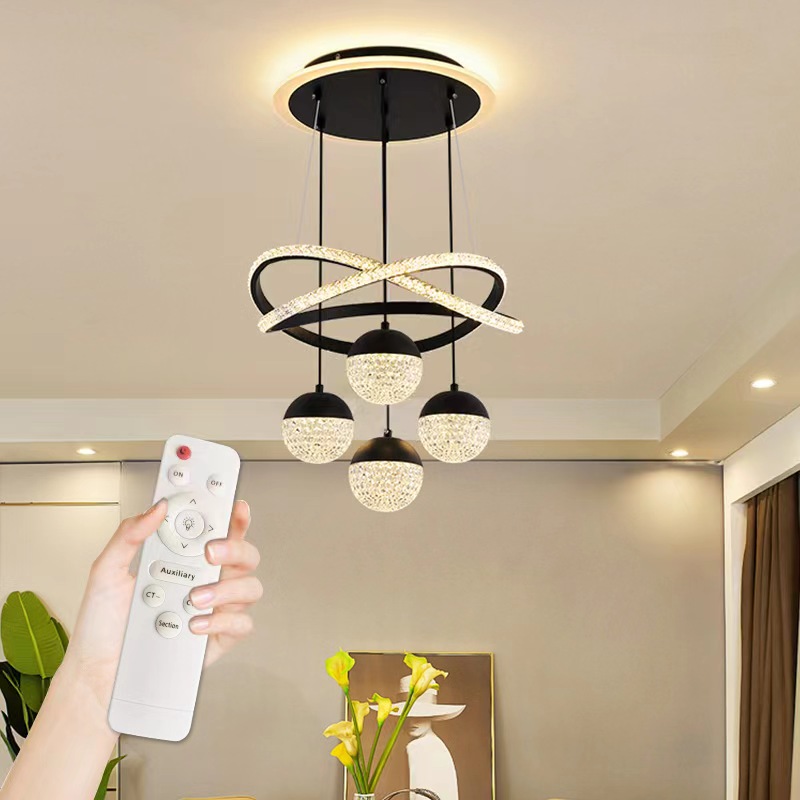 Nordic LED Chandelier Lamp Black Gold Ceiling Chandelier Living Room Dining Bedroom Restaurant Indoor Home Luminaria Light