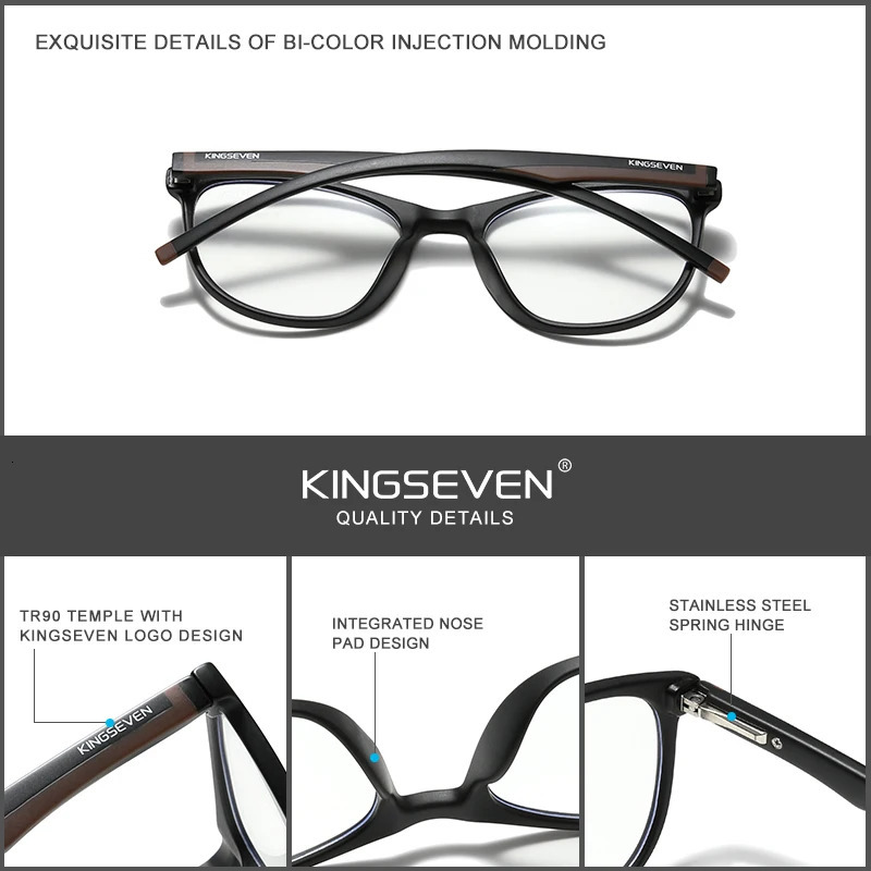 KINGSEVEN 2023 Anti Blue Light Optical Glasses For Women Men Radiation Ray Blocking Blocker Computer Gaming Eyeglasses Frames 240118