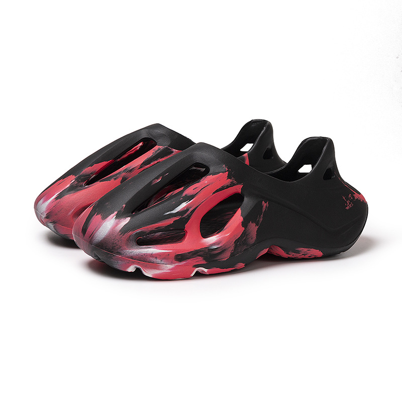 New men's sandals - multi-color trendy flip-flops, creative beach shoes, thick-soled sandals. Free shipping.
