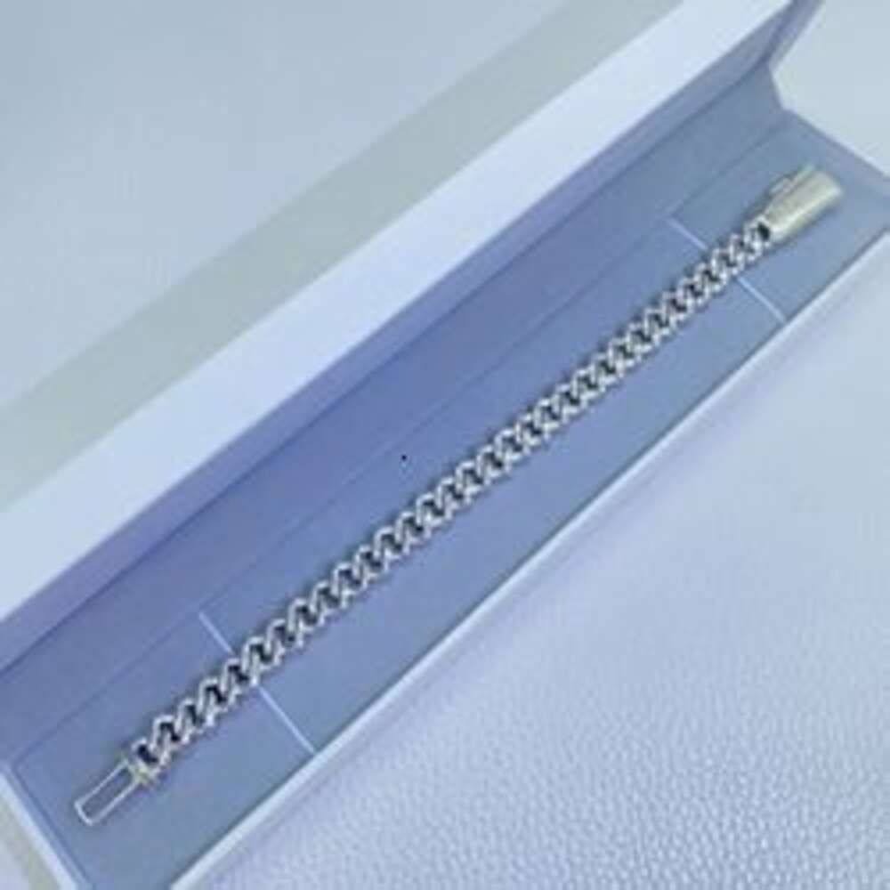 Gra Certificate Moissanite Diamond 10mm Wide 925 Sterling Silver Miami Cuban Link Chain Bracelet for Mens Hip Hop Jewelry