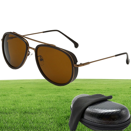 New Bright Brown Metal Frame 60mm Lens Classic Round Sunglasses Men Women High Quality Vintage Driving UV400 Sun Glasses