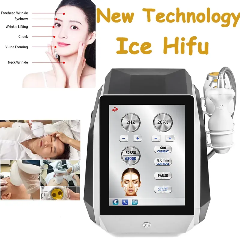 New ICE HIFU Machine newst Technology cold painless 62000 Shots Ultrasound Face Lifting powerful SMAS Anti-aging device Wrinkle Removal Beauty Equipme