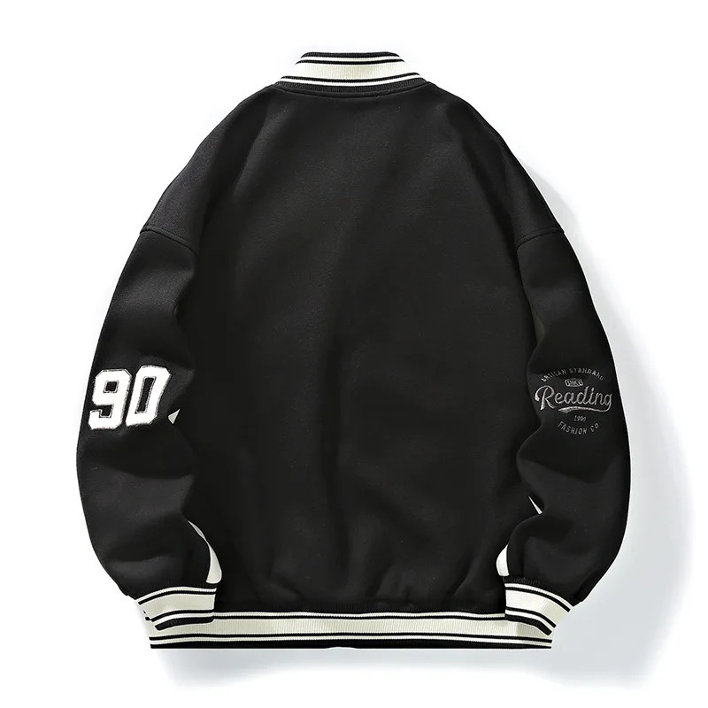 Embroidery Letter Pilot Baseball Jacket Men Hip Hop Streetwear PU Leather Varsity Bomber Jacket Women Harajuku Loose Coats 240124