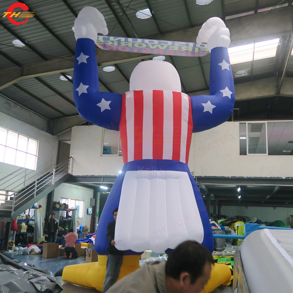 Outdoor Activities 10mH (33ft) With blower Giant Eagle model Inflatable Hawk Bird with logo banner for Outdoor Advertising