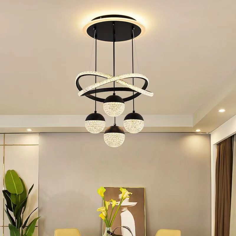 Nordic LED Chandelier Lamp Black Gold Ceiling Chandelier Living Room Dining Bedroom Restaurant Indoor Home Luminaria Light