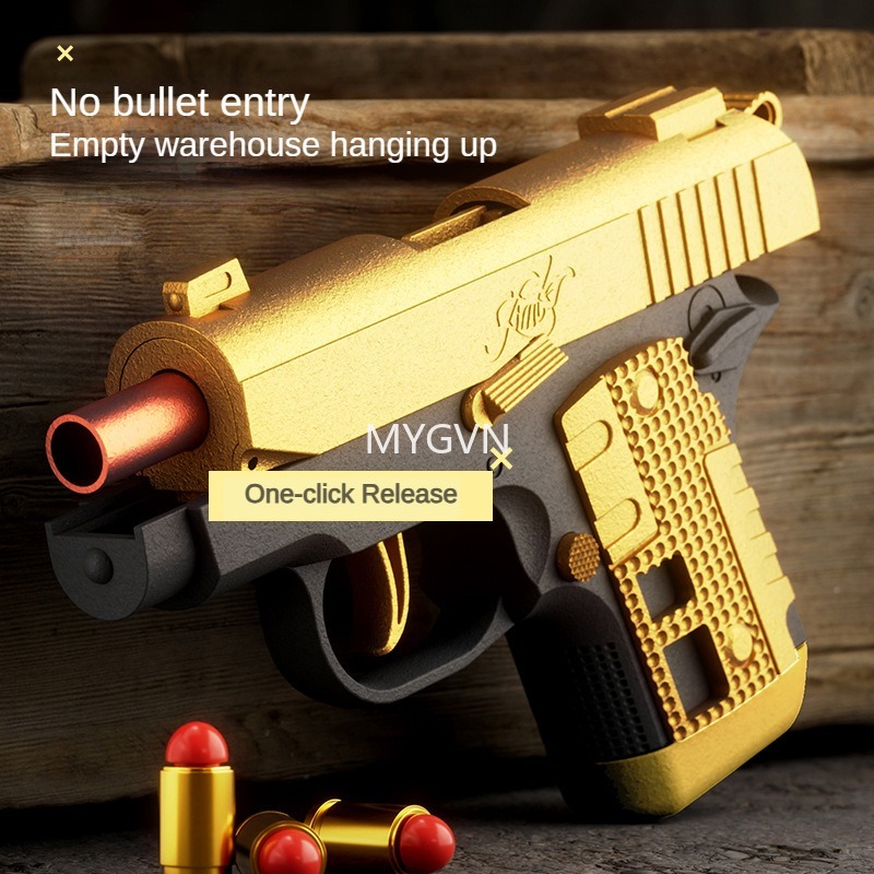 Small Size M1911 Shell Ejected Toy Gun Continous Firing Blaster Manual Soft bullets Pistols Empty Hang Up Cs Outdoor prop